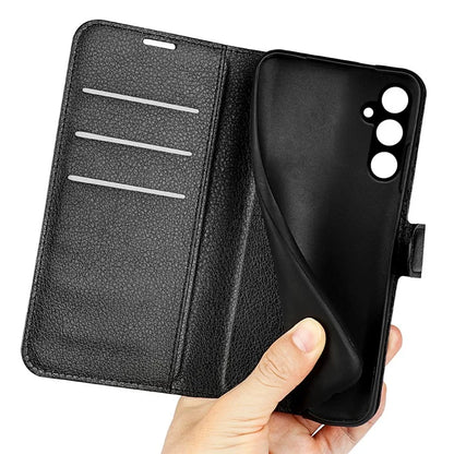 For Samsung Galaxy A15 5G Case Slim-Fit Litchi Texture Stand Wallet Phone Cover PU Leather Shell