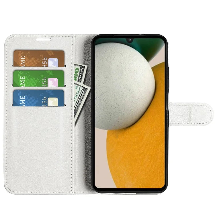 For Samsung Galaxy A15 5G Case Slim-Fit Litchi Texture Stand Wallet Phone Cover PU Leather Shell