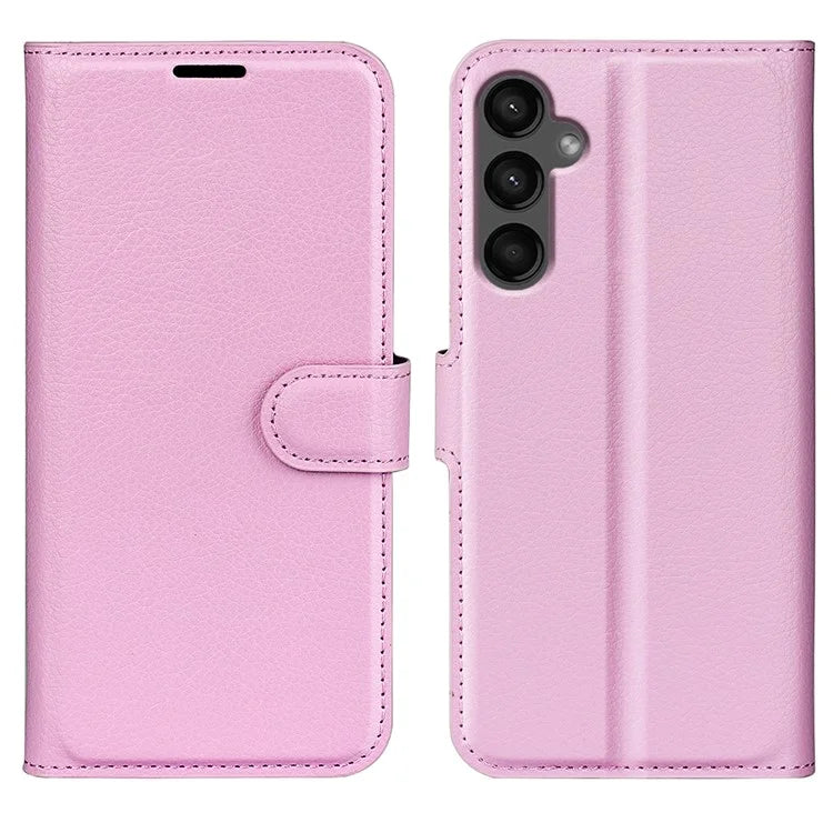 For Samsung Galaxy A15 5G Case Slim-Fit Litchi Texture Stand Wallet Phone Cover PU Leather Shell