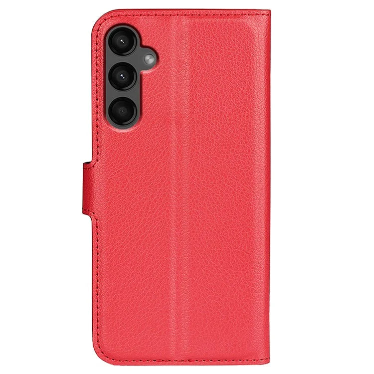 For Samsung Galaxy A15 5G Case Slim-Fit Litchi Texture Stand Wallet Phone Cover PU Leather Shell