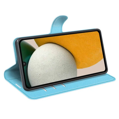 For Samsung Galaxy A15 5G Case Slim-Fit Litchi Texture Stand Wallet Phone Cover PU Leather Shell