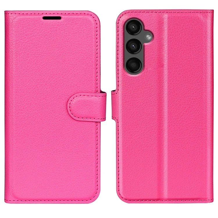 For Samsung Galaxy A15 5G Case Slim-Fit Litchi Texture Stand Wallet Phone Cover PU Leather Shell