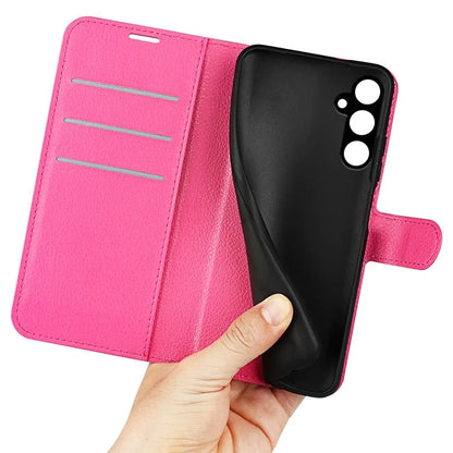 For Samsung Galaxy A15 5G Case Slim-Fit Litchi Texture Stand Wallet Phone Cover PU Leather Shell