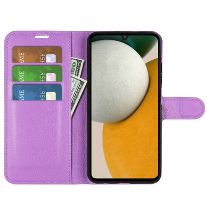 For Samsung Galaxy A15 5G Case Slim-Fit Litchi Texture Stand Wallet Phone Cover PU Leather Shell