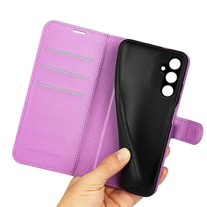 For Samsung Galaxy A15 5G Case Slim-Fit Litchi Texture Stand Wallet Phone Cover PU Leather Shell