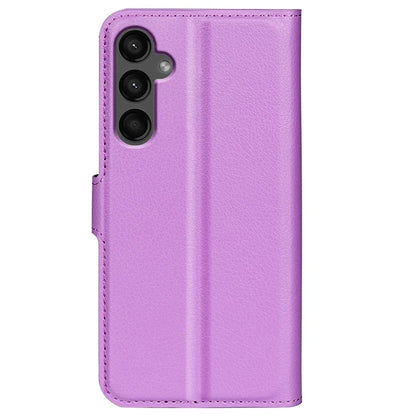 For Samsung Galaxy A15 5G Case Slim-Fit Litchi Texture Stand Wallet Phone Cover PU Leather Shell