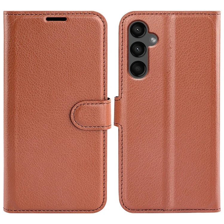 For Samsung Galaxy A15 5G Case Slim-Fit Litchi Texture Stand Wallet Phone Cover PU Leather Shell