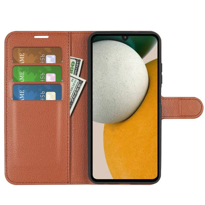 For Samsung Galaxy A15 5G Case Slim-Fit Litchi Texture Stand Wallet Phone Cover PU Leather Shell