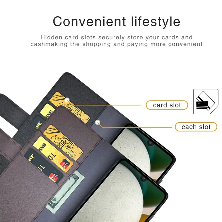 For Samsung Galaxy A15 5G Case Wallet Stand Cover Shockproof Genuine Split Leather Phone Shell