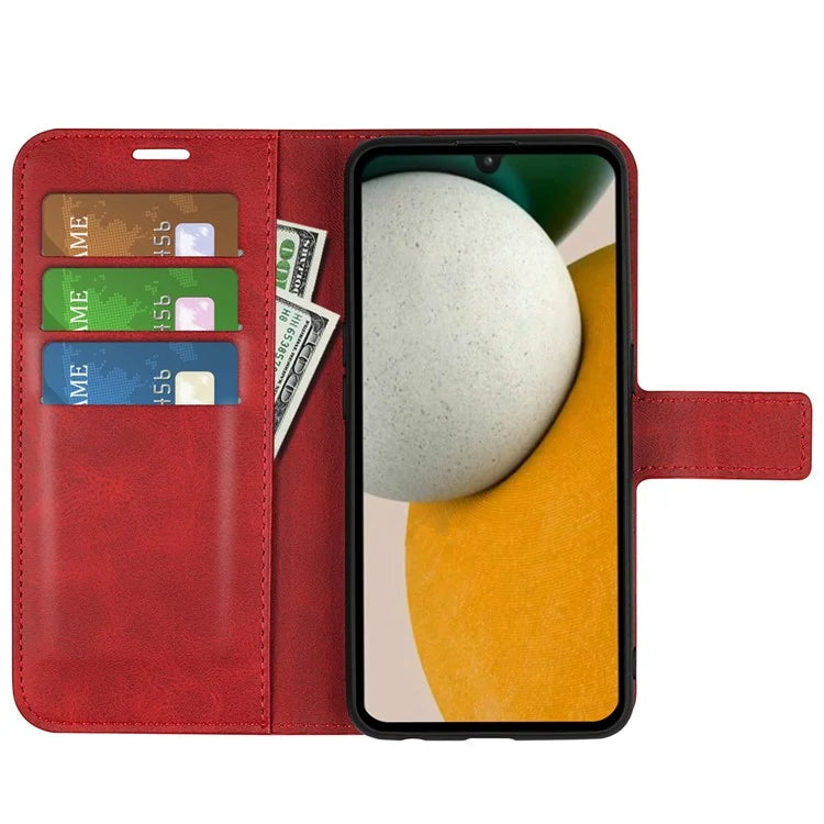 For Samsung Galaxy A15 5G Case Wallet Stand PU Leather Calf Texture Phone Cover
