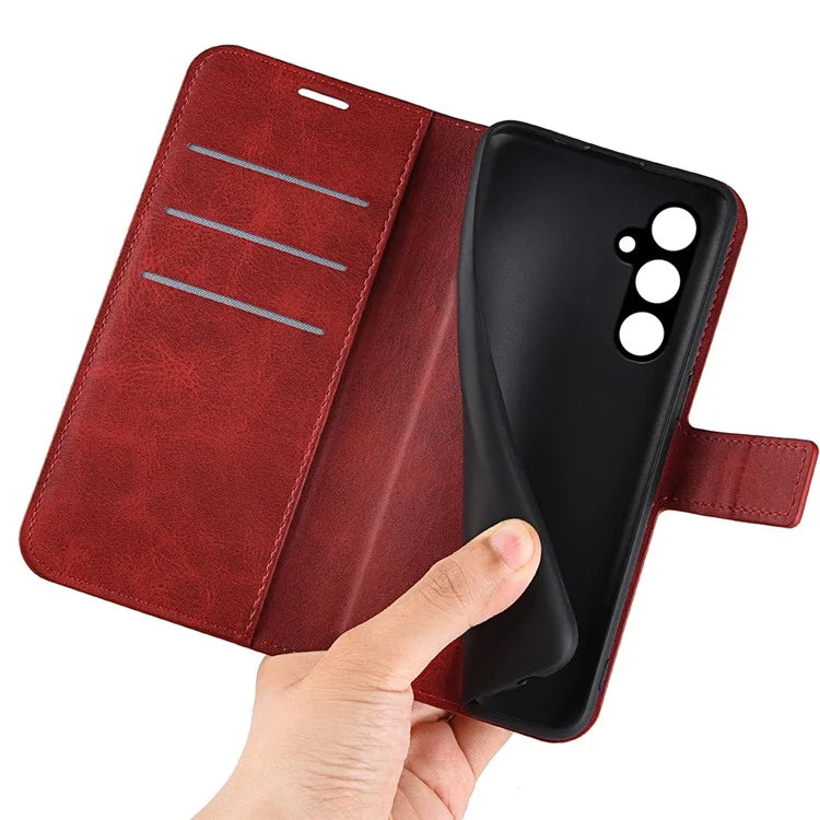 For Samsung Galaxy A15 5G Case Wallet Stand PU Leather Calf Texture Phone Cover