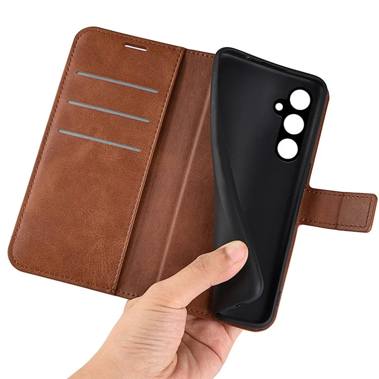 For Samsung Galaxy A15 5G Case Wallet Stand PU Leather Calf Texture Phone Cover