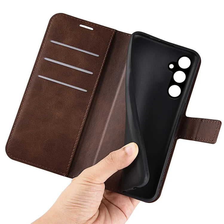 For Samsung Galaxy A15 5G Case Wallet Stand PU Leather Calf Texture Phone Cover