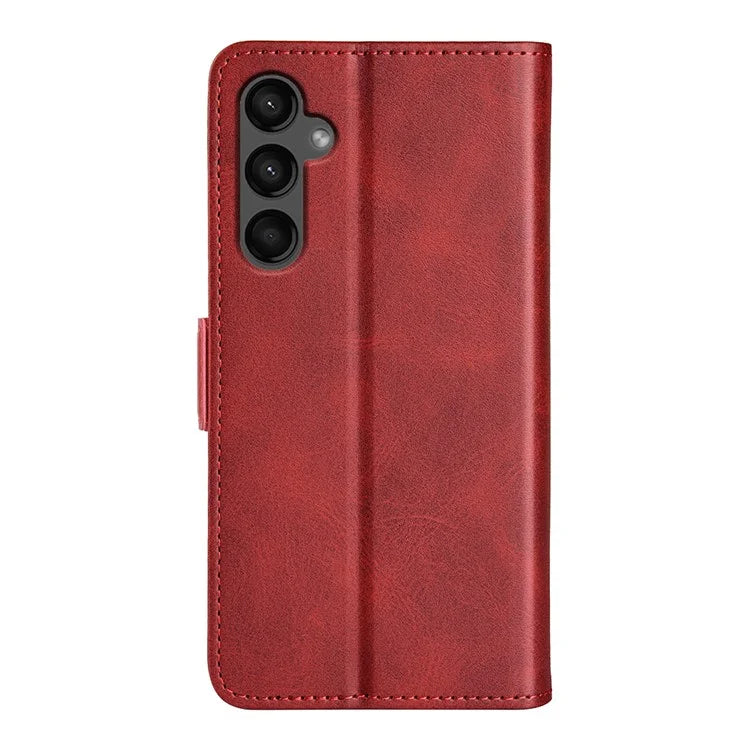 Calf Texture Phone Cover for Samsung Galaxy A15 5G Case PU Leather Wallet Stand Flip Shell