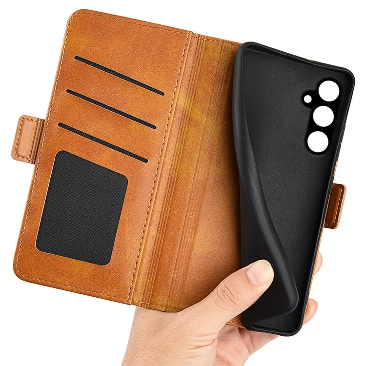 Calf Texture Phone Cover for Samsung Galaxy A15 5G Case PU Leather Wallet Stand Flip Shell