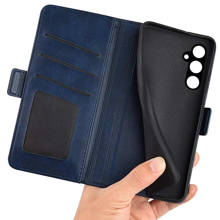 Calf Texture Phone Cover for Samsung Galaxy A15 5G Case PU Leather Wallet Stand Flip Shell
