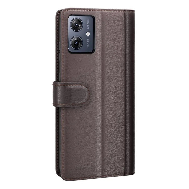 For Motorola Moto G54 5G Case Anti-Scratch Genuine Split Leather Wallet Stand Phone Protector