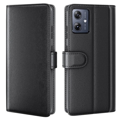 For Motorola Moto G54 5G Case Anti-Scratch Genuine Split Leather Wallet Stand Phone Protector