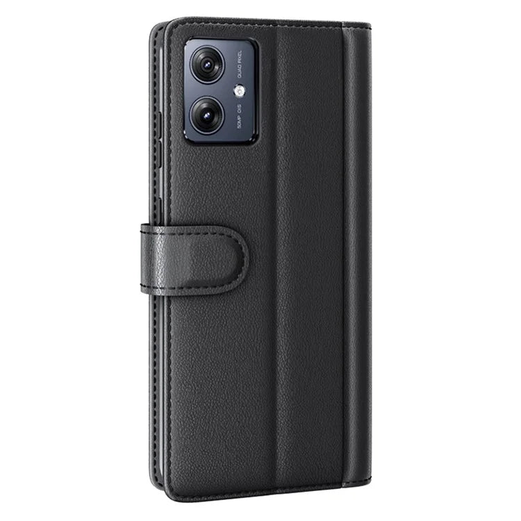 For Motorola Moto G54 5G Case Anti-Scratch Genuine Split Leather Wallet Stand Phone Protector