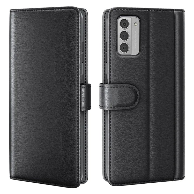 For Nokia G42 Cell Phone Cover Dustproof Genuine Split Leather Wallet Stand Phone Shell