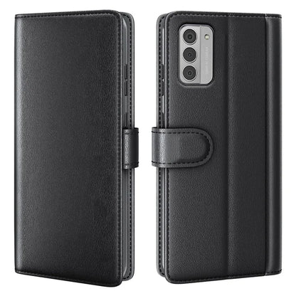 For Nokia G42 Cell Phone Cover Dustproof Genuine Split Leather Wallet Stand Phone Shell
