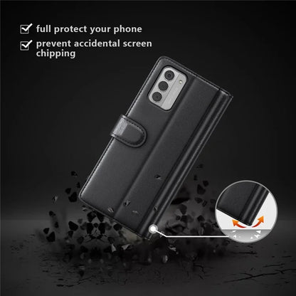 For Nokia G42 Cell Phone Cover Dustproof Genuine Split Leather Wallet Stand Phone Shell