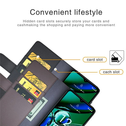 For Nokia G42 Cell Phone Cover Dustproof Genuine Split Leather Wallet Stand Phone Shell
