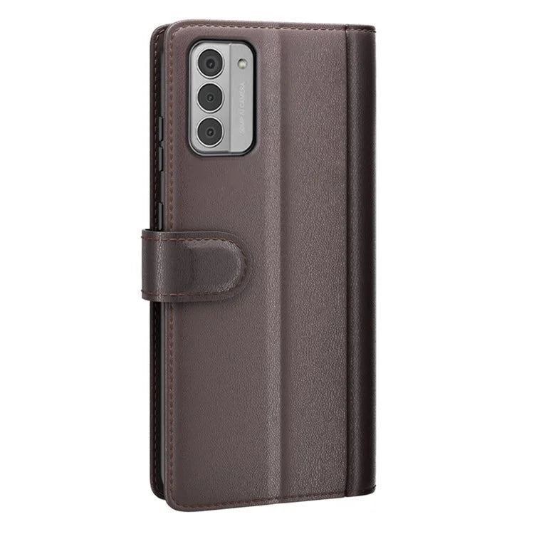 For Nokia G42 Cell Phone Cover Dustproof Genuine Split Leather Wallet Stand Phone Shell