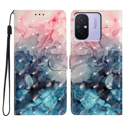 For Xiaomi Redmi 12C 4G Case 3D Pattern Printing PU Phone Cover with Wallet