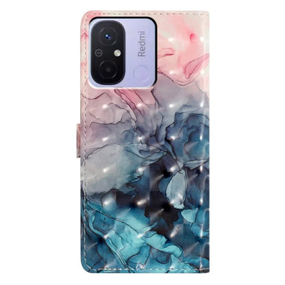 For Xiaomi Redmi 12C 4G Case 3D Pattern Printing PU Phone Cover with Wallet