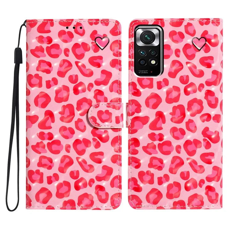 For Xiaomi Redmi 12C 4G Case 3D Pattern Printing PU Phone Cover with Wallet