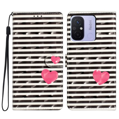 For Xiaomi Redmi 12C 4G Case 3D Pattern Printing PU Phone Cover with Wallet