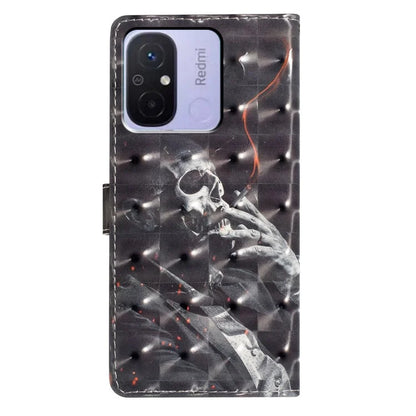 For Xiaomi Redmi 12C 4G Case 3D Pattern Printing PU Phone Cover with Wallet