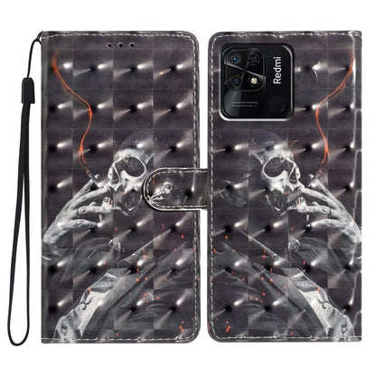 For Xiaomi Redmi 10C 4G Protective Case Pattern Printing PU Leather Wallet Phone Cover