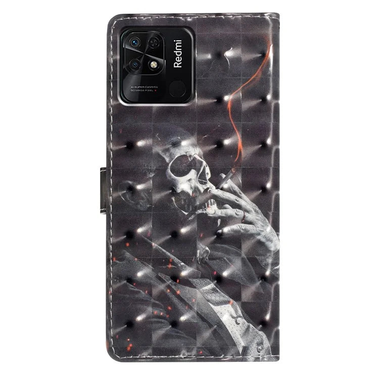 For Xiaomi Redmi 10C 4G Protective Case Pattern Printing PU Leather Wallet Phone Cover
