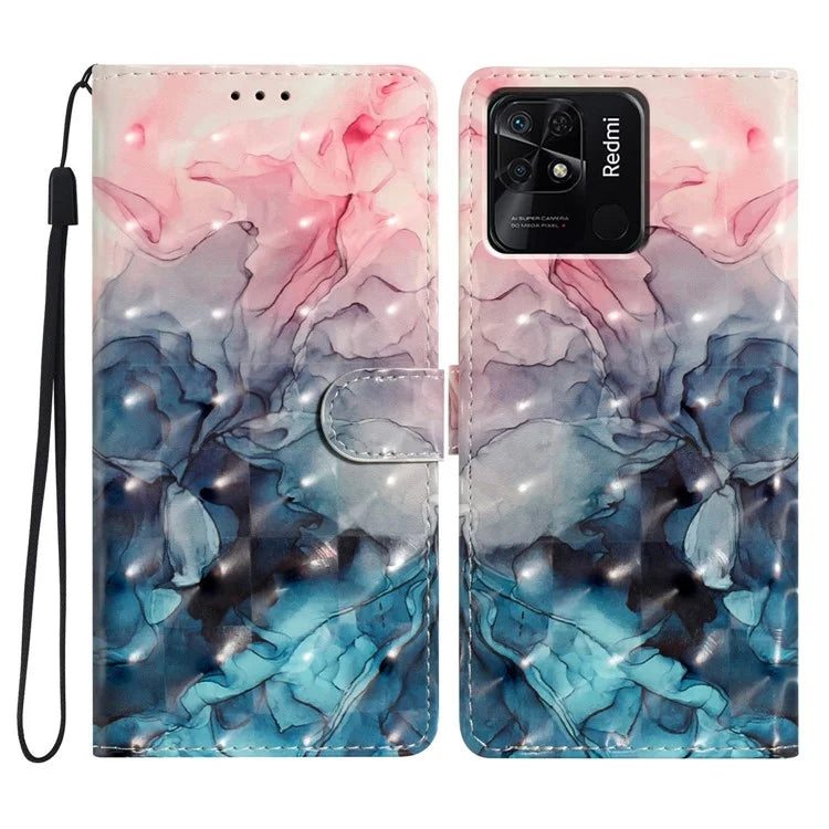 For Xiaomi Redmi 10C 4G Protective Case Pattern Printing PU Leather Wallet Phone Cover
