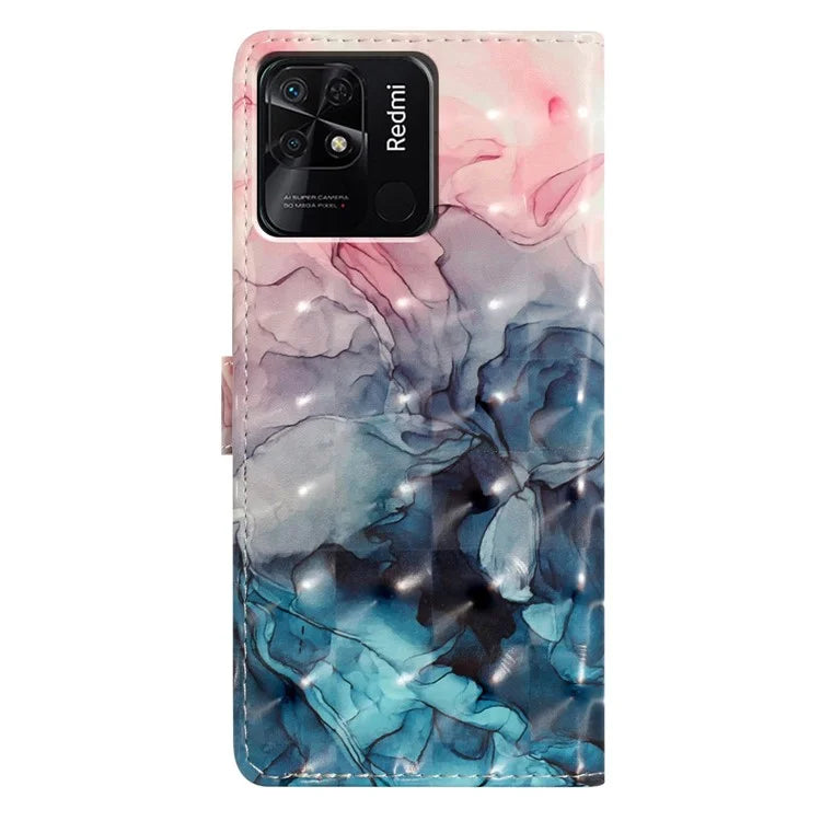For Xiaomi Redmi 10C 4G Protective Case Pattern Printing PU Leather Wallet Phone Cover