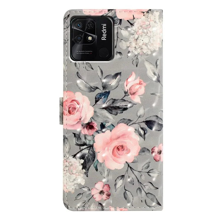 For Xiaomi Redmi 10C 4G Protective Case Pattern Printing PU Leather Wallet Phone Cover