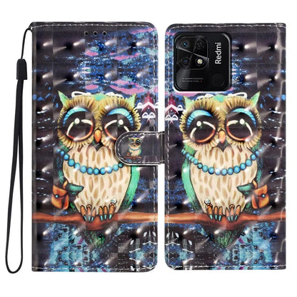 For Xiaomi Redmi 10C 4G Protective Case Pattern Printing PU Leather Wallet Phone Cover