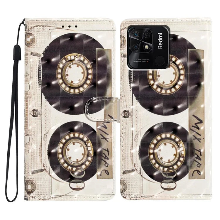 For Xiaomi Redmi 10C 4G Protective Case Pattern Printing PU Leather Wallet Phone Cover
