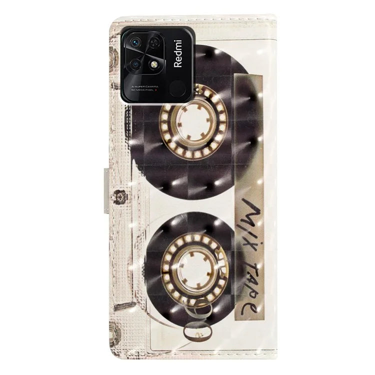 For Xiaomi Redmi 10C 4G Protective Case Pattern Printing PU Leather Wallet Phone Cover