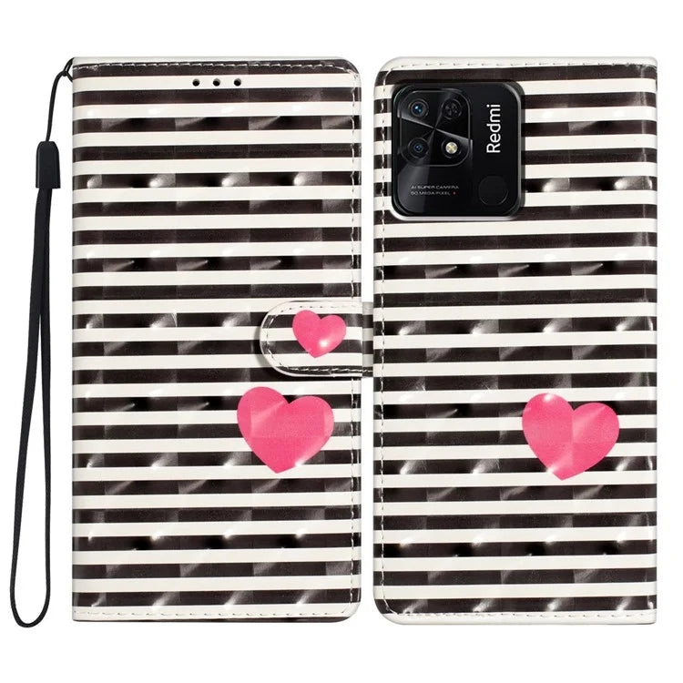 For Xiaomi Redmi 10C 4G Protective Case Pattern Printing PU Leather Wallet Phone Cover
