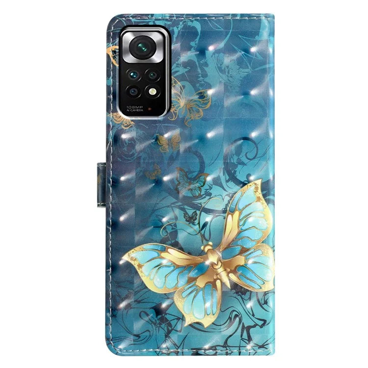 For Xiaomi Redmi Note 11S 4G / Note 11 4G (Qualcomm) Case Wallet PU Leather 3D Pattern Phone Cover