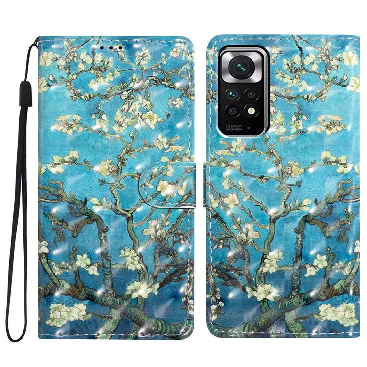 For Xiaomi Redmi Note 11S 4G / Note 11 4G (Qualcomm) Case Wallet PU Leather 3D Pattern Phone Cover