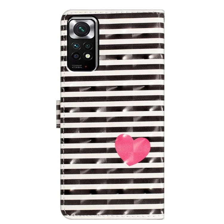 For Xiaomi Redmi Note 11S 4G / Note 11 4G (Qualcomm) Case Wallet PU Leather 3D Pattern Phone Cover