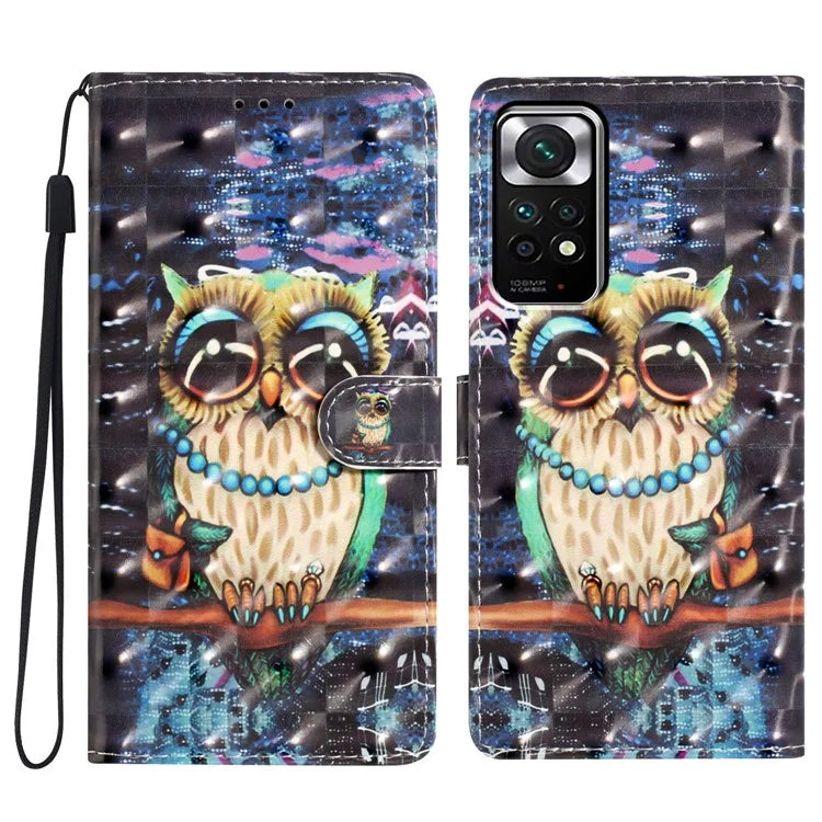 For Xiaomi Redmi Note 11S 4G / Note 11 4G (Qualcomm) Case Wallet PU Leather 3D Pattern Phone Cover