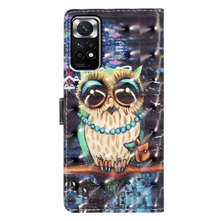 For Xiaomi Redmi Note 11S 4G / Note 11 4G (Qualcomm) Case Wallet PU Leather 3D Pattern Phone Cover