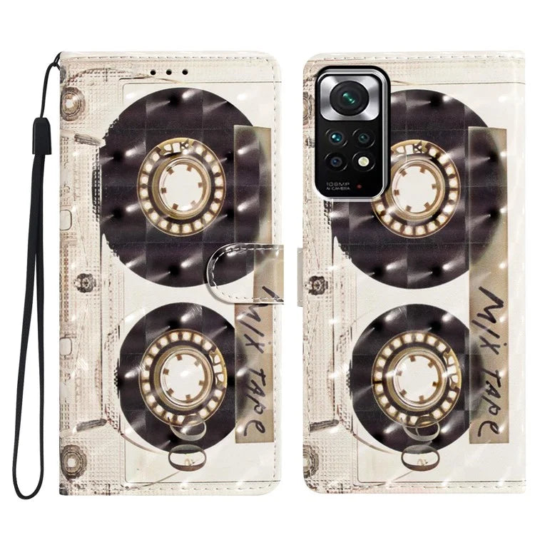 For Xiaomi Redmi Note 11S 4G / Note 11 4G (Qualcomm) Case Wallet PU Leather 3D Pattern Phone Cover