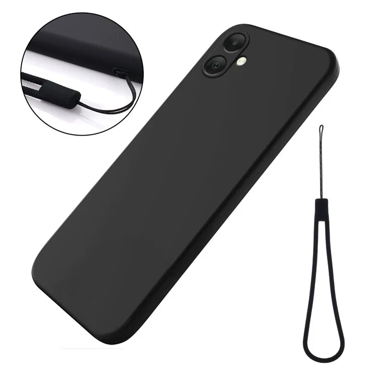 For Samsung Galaxy A05 4G Case Anti-Scratch Phone Cover Liquid Silicone Phone Shell with Strap