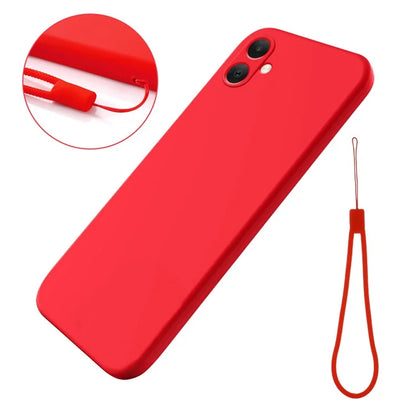 For Samsung Galaxy A05 4G Case Anti-Scratch Phone Cover Liquid Silicone Phone Shell with Strap